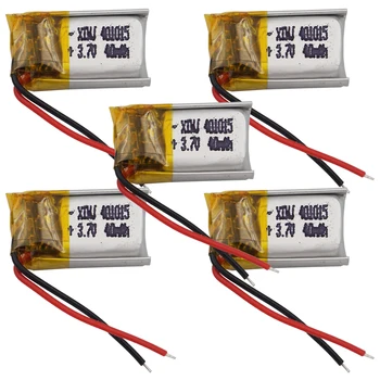 

XINJ 5pcs 3.7V 40mAh Li-Po Polymer Battery 401015 For bluetooth earphone speaker smart watch DIY Toys 3D classes mp3 Record pen