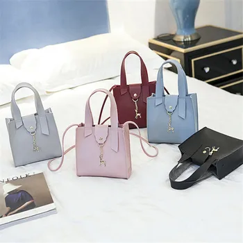 

5 Colors Women PU Solid Fashion Crossbody Bag Lady Girls Beach Style Bucket Bag Holographic Transparent Clear Tote Handbag