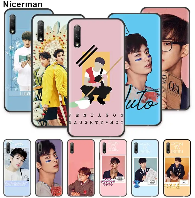 

Pentagon kpop Korean group boy Case for Huawei Honor 9X 8X 20 10 Pro V20 20i 8A 8C 8S Black Silicone Cubre Phone Coque Couvre