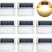 Светодиодный светильник на солнечной батарее, уличный водонепроницаемый садовый светильник, энергосберегающий светильник, светодиодный настенный светильник, белый, теплый, холодный белый