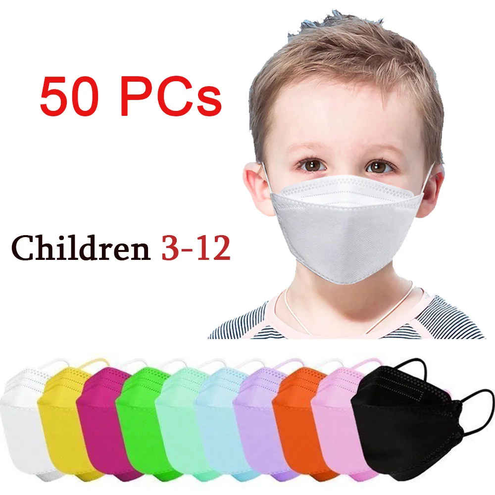 50 PCs Masque Enfant Kpop Fish Baby Mask Willow Leaf Fabric PM 2.5 Dust