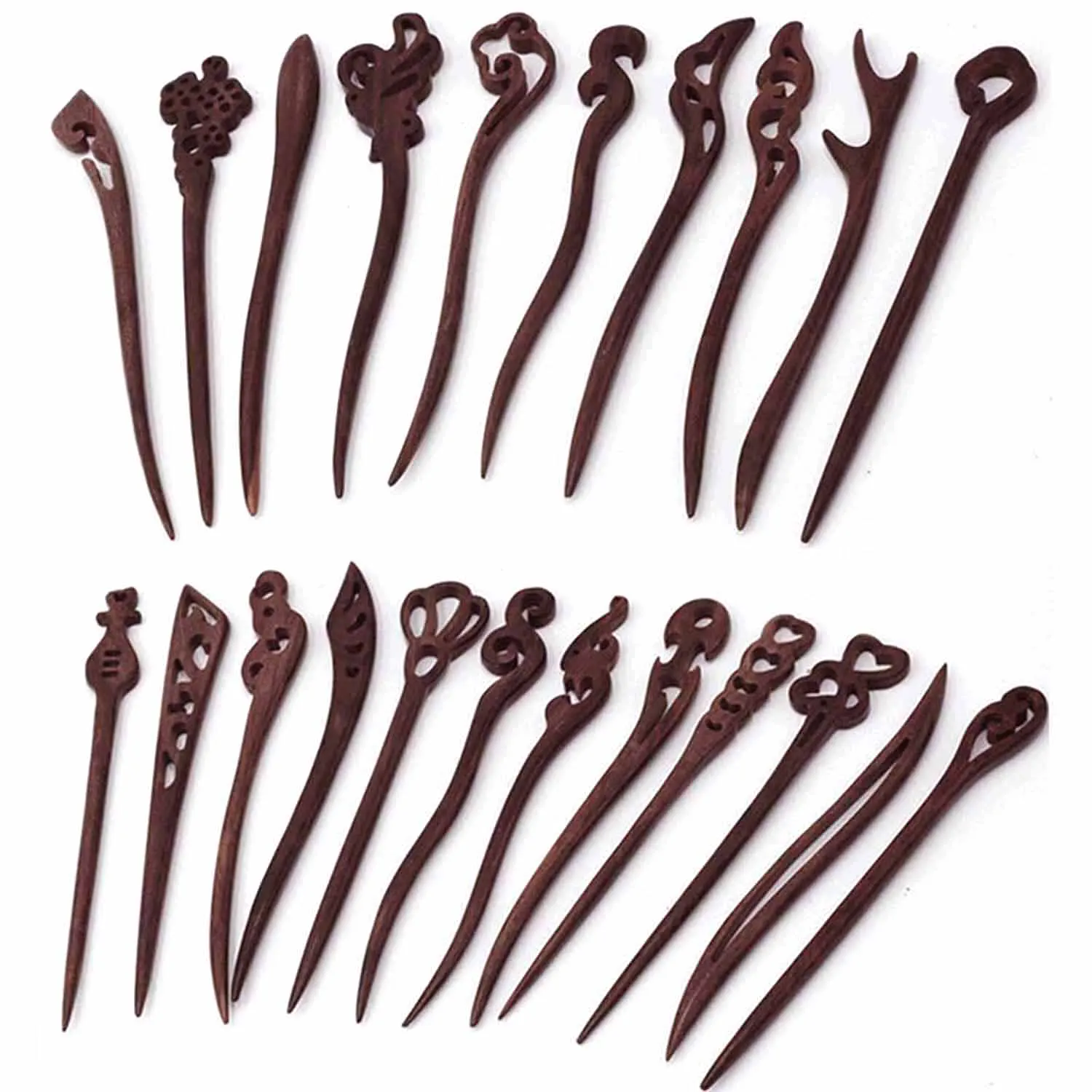 Традиционные китайские заколки для волос, стильные винтажные красные сандаловые резные украшения в виде животных, птиц, Феникса, женский головной убор для невесты