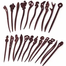 Традиционные китайские заколки для волос, стильные винтажные красные сандаловые резные украшения в виде животных, птиц, Феникса, женский головной убор для невесты