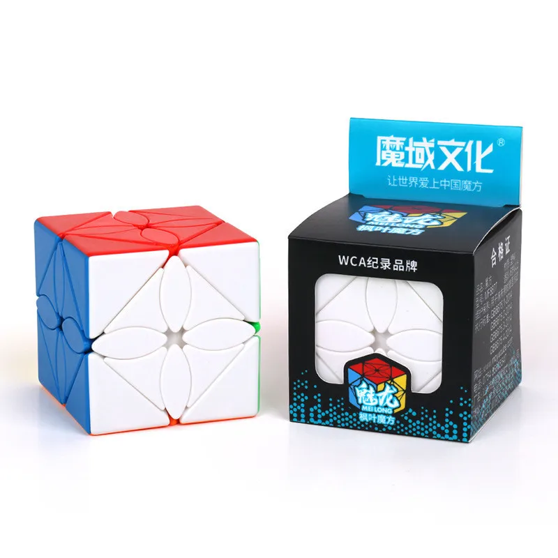MOYU MeiLong Polaris кленовые листья 3х3х3 магические кубики странной формы быстрые ультра-гладкие 3x3 скоростные Кубики-головоломки детские игрушки подарок - Цвет: Белый