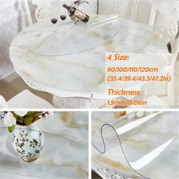 

PVC Waterproof Tablecloth Round Tablecloth Table Cover Transparent Kitchen Pattern Oil Tablecloth Glass Soft Cloth 1.5mm Mat
