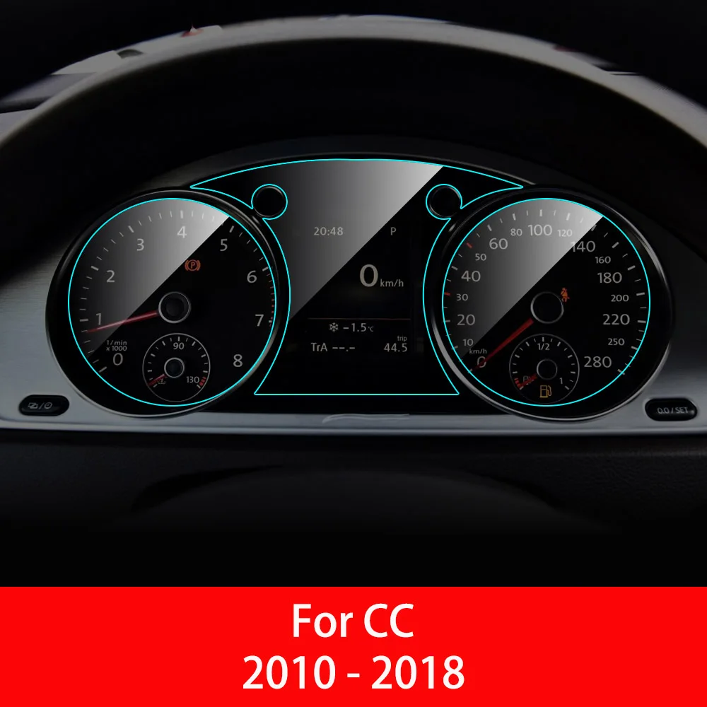 For CC 10-18 Защитная панель для автомобильных инструментов для Volkswagen VW CC Beetle C-TREK Tayron Scirocco Multivan Passat Variant пленка для салона - Название цвета: For CC 10-18