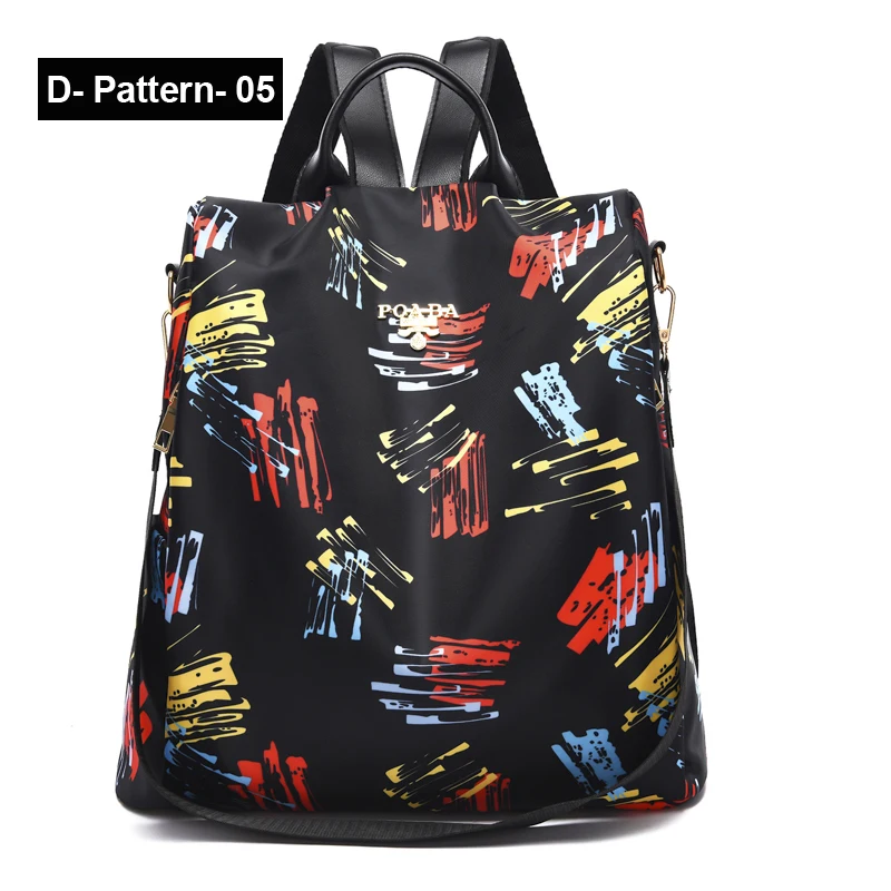 D-Pattern-05 Новинка, женский рюкзак, Оксфорд, многофункциональный, рюкзак, Повседневный, Противоугонный, рюкзак для девочек-подростков, школьный ранец,, Sac A Dos mochila - Цвет: D-Pattern-05