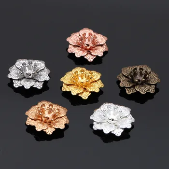 

50 Pieces/Lot 14*5 mm Metal Copper Filigree Flower Connector Charms For Jewelry Making Findings