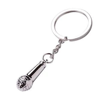 

Creative Music Microphone Pendent Keychain Keyring Key Chains Ring
