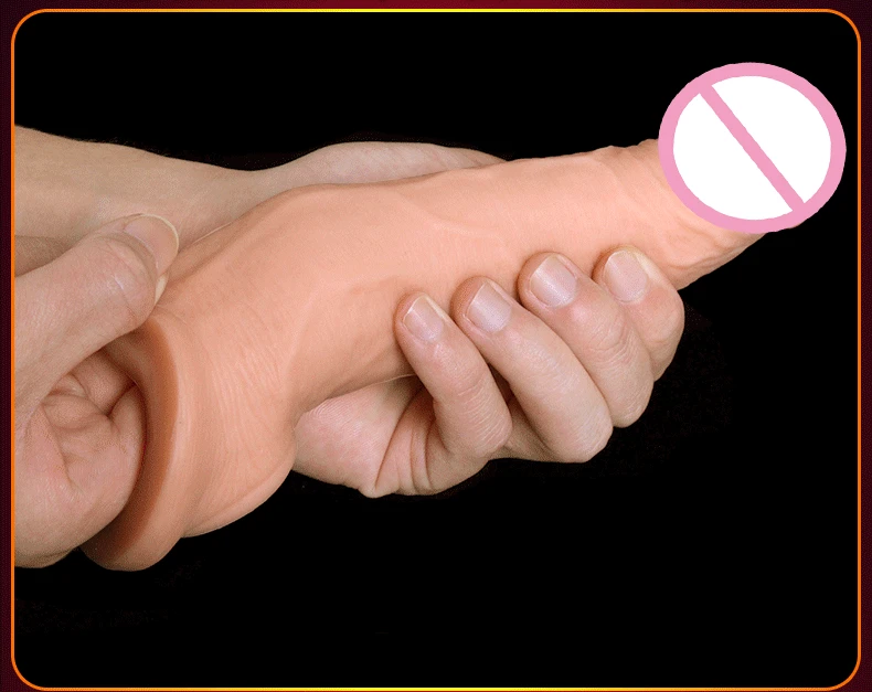 JIUAI Penis Extender Super Soft Silicone Realistic Cock sleeve Reusable Condoms Sex Toys For Men On The Dick Scrotum Bondage  (5)