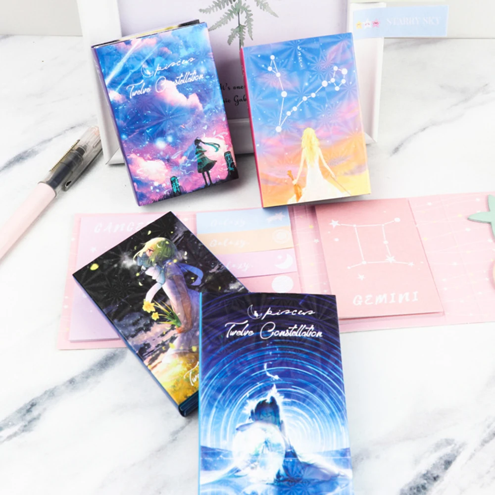 

Kawaii Starry Sky Colorful 6 Folding Memo Pad N Times Sticky Notes School Supply Student Notepad Bookmark Label
