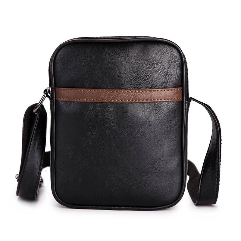 Ретро Мужская сумка-мессенджер, роскошная брендовая Высококачественная трендовая сумка на плечо, Большая вместительная сумка для телефона, кошелек для монет и карт, мужская сумка через плечо - Цвет: Черный