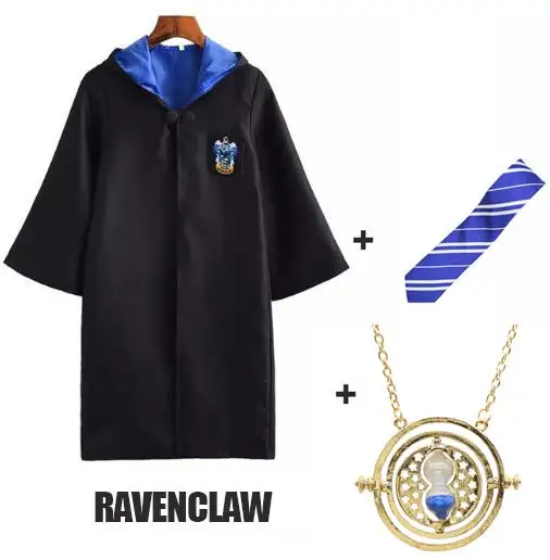 Gryffindor Cosplay Costume Potter Robe Scarf Ravenclaw Hufflepuff Slytherin Cloak with Tie Potter Costume - Цвет: 3