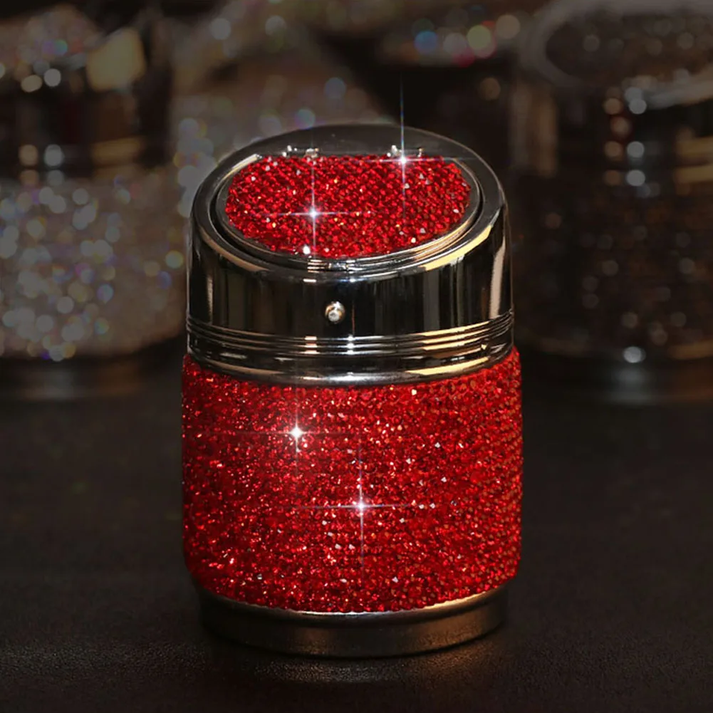 Блестящая автомобильная пепельница белая красная задняя розовая алмазная