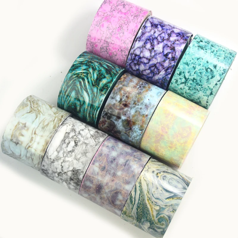 10rolls 4cm*120m Rock Nail Foils Marble Transfer Sticker Galaxy Slide Art Decals Accessories Paper | Красота и здоровье