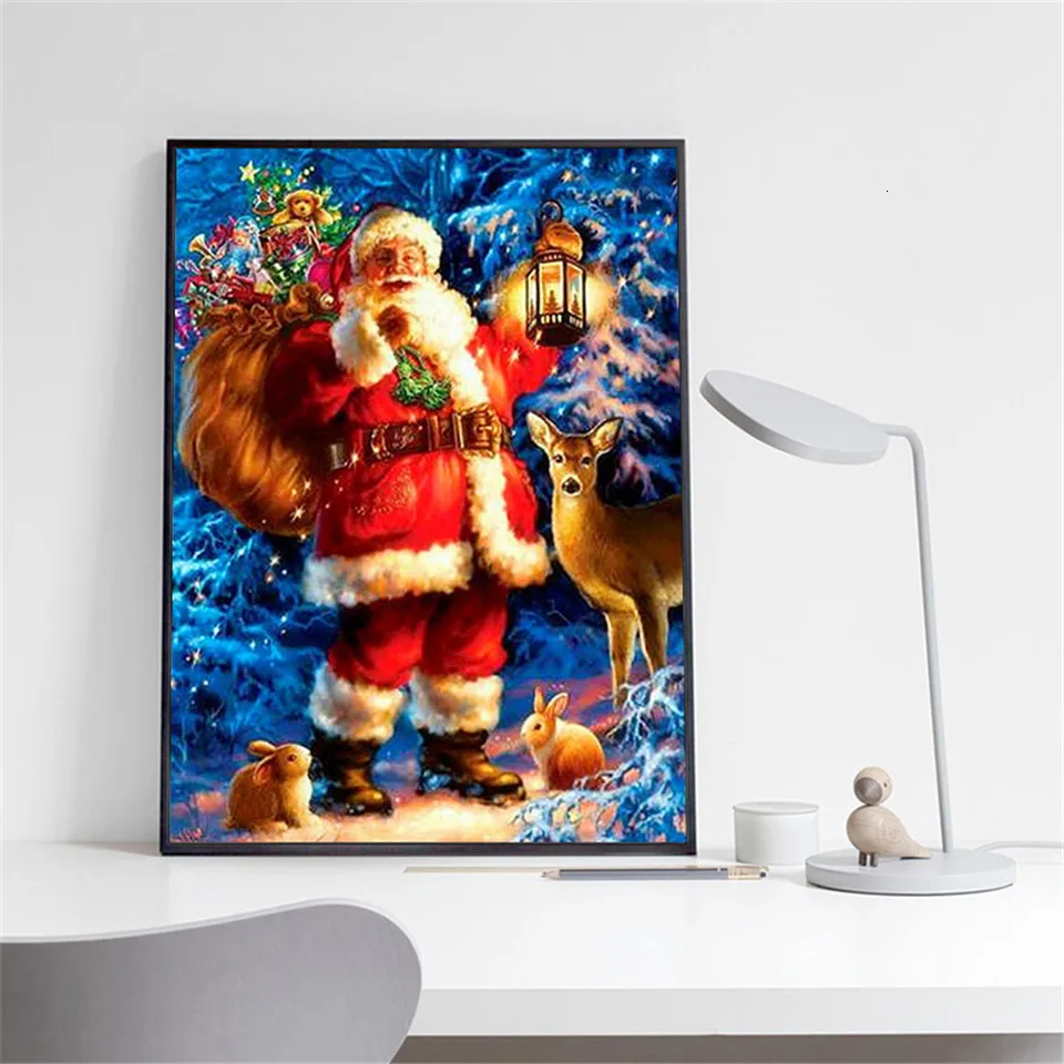 Azqsd Алмазная картина Санта картина стразы Рождественский подарок Алмазная Живопись Мультфильм рождество домашнего декора подарок ручной работы