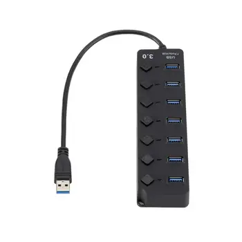 

USB3.0 Splitter 7 port Hub Adapter Power ON / OFF Switch with Button