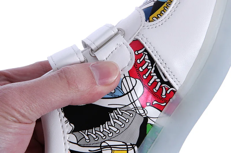 Size 25-35 LED Shoes for Kids Girls Boys USB Charge Glowing Lighted Shoes Kids Shoes with Lights Luminous Sneakers for Children