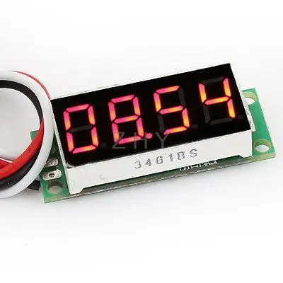 DC 0-с алюминиевой крышкой, 50В 0,3" Дисплей 4 цифр, 7 сегментов 3-жильный Красный Вольтметр