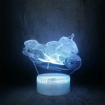 

Motorcycle racing Night light 3D Illusion LED Lamp moto fans super gifts boys toy kids room decor