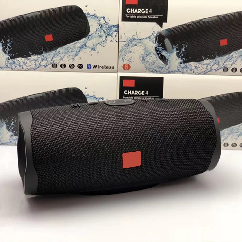 Black Bluetooth динамик FM радио Charge4 водонепроницаемый портативный открытый беспроводной мини Колонка коробка TF AUX USB стерео Hi-Fi коробки - Цвет: Black