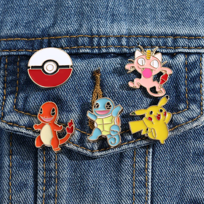 Японское аниме PIKACHU шар с покемоном принт эльфы на булавке значок огонь шиншилл