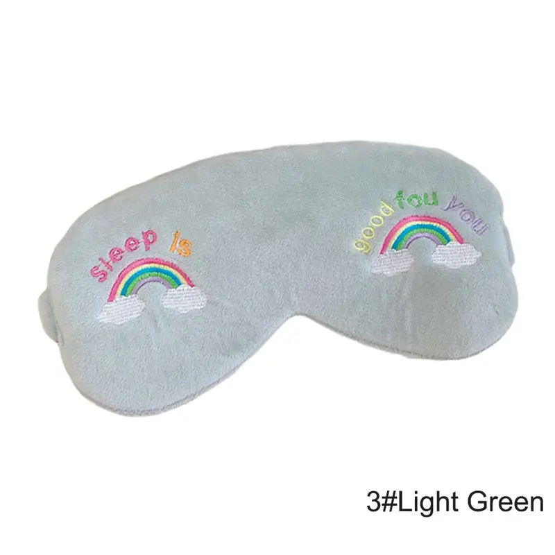 Милая Радужная маска для сна, маска для глаз, покрытие для век, тени, натуральный спальный патч для глаз, для женщин и мужчин, Мягкая повязка на глаза, дорожный патч для глаз - Цвет: Light Green