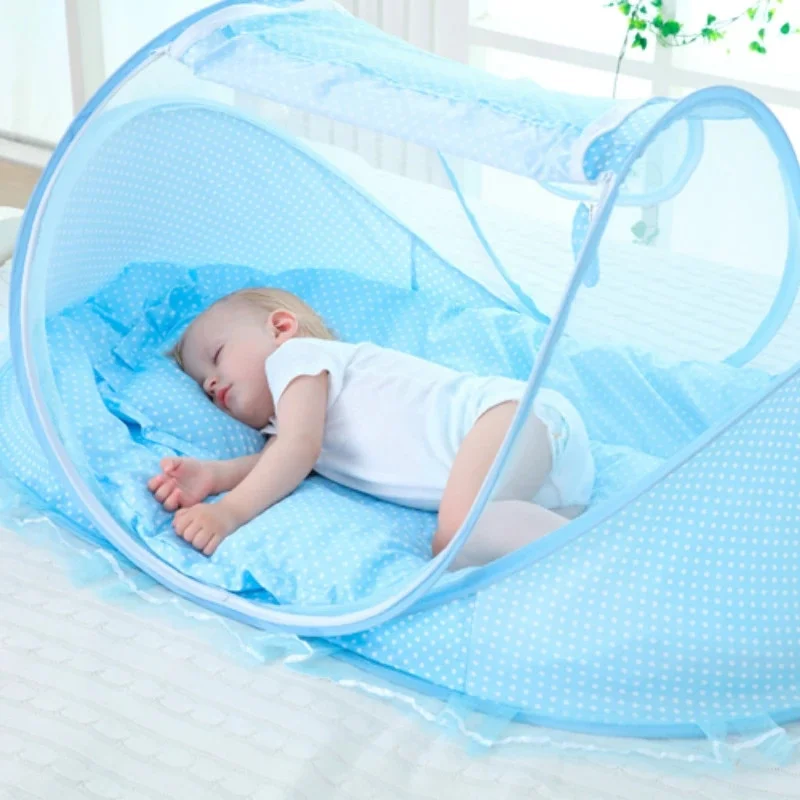 Baby Bedding Crib Netting Folding Baby Mosquito Nets Bed Mattress Pillow 0-3 Years Old Travel Bed Supplies For Bedding