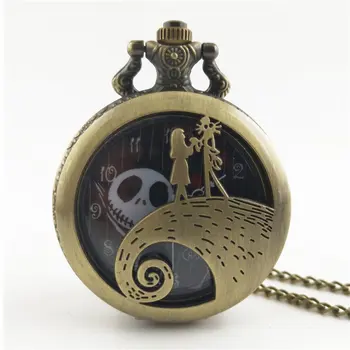 

Christmas Night Carved Vintage Antique Round Dial Quartz Pocket Watch Necklace Pendant Clock for Mens Womens Best Gifts