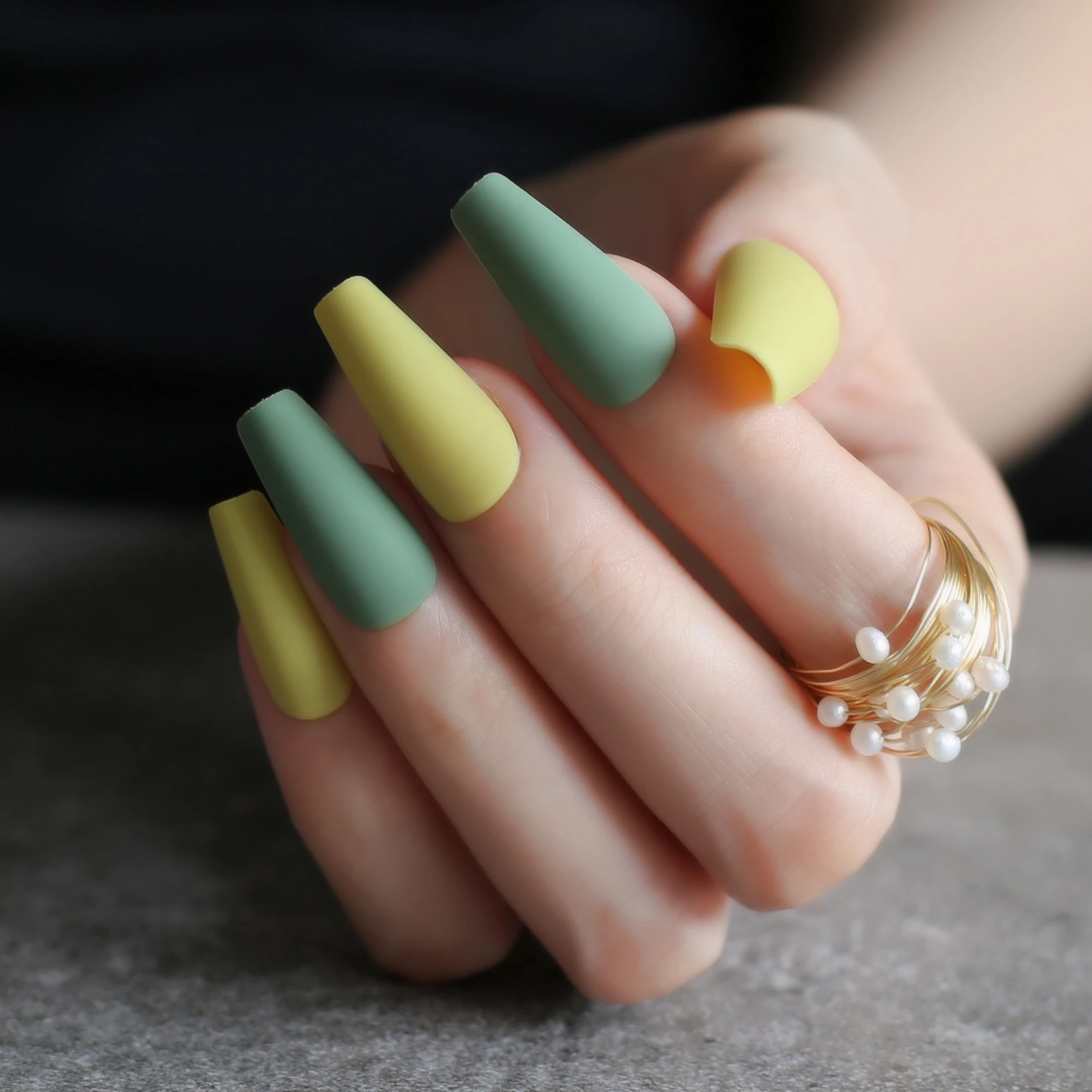 Long Ballet Salon Art False Nails Yellow Mint Green Ins Coffin Matte Fake Nails Simple Ruby Red 24pcs Wedding Nails Nude False Nails Aliexpress