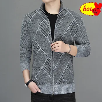 

New Thick 2020 Velvet Autumn Winter Fashion Windbreakers For Men Trend Street Wear Overcoat Casual Coat Mens Clothing