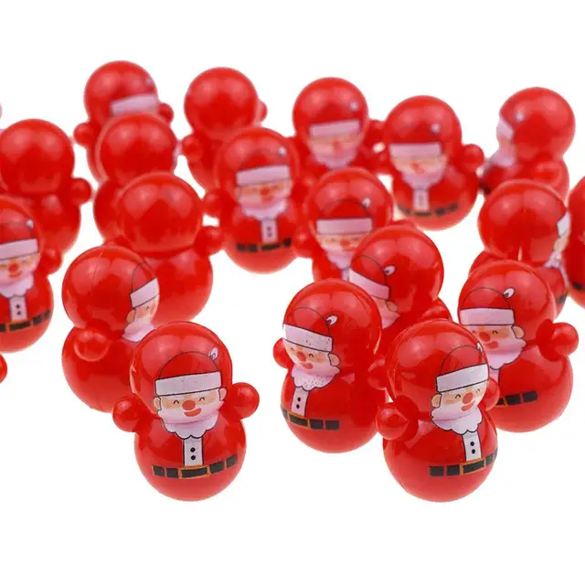 Christmas Wobbling Toy Roly Poly Wobble Toys Red Santa Claus Rolling Wobbling Toys Plastic Christmas Tumbler Wobbler Toy For 5