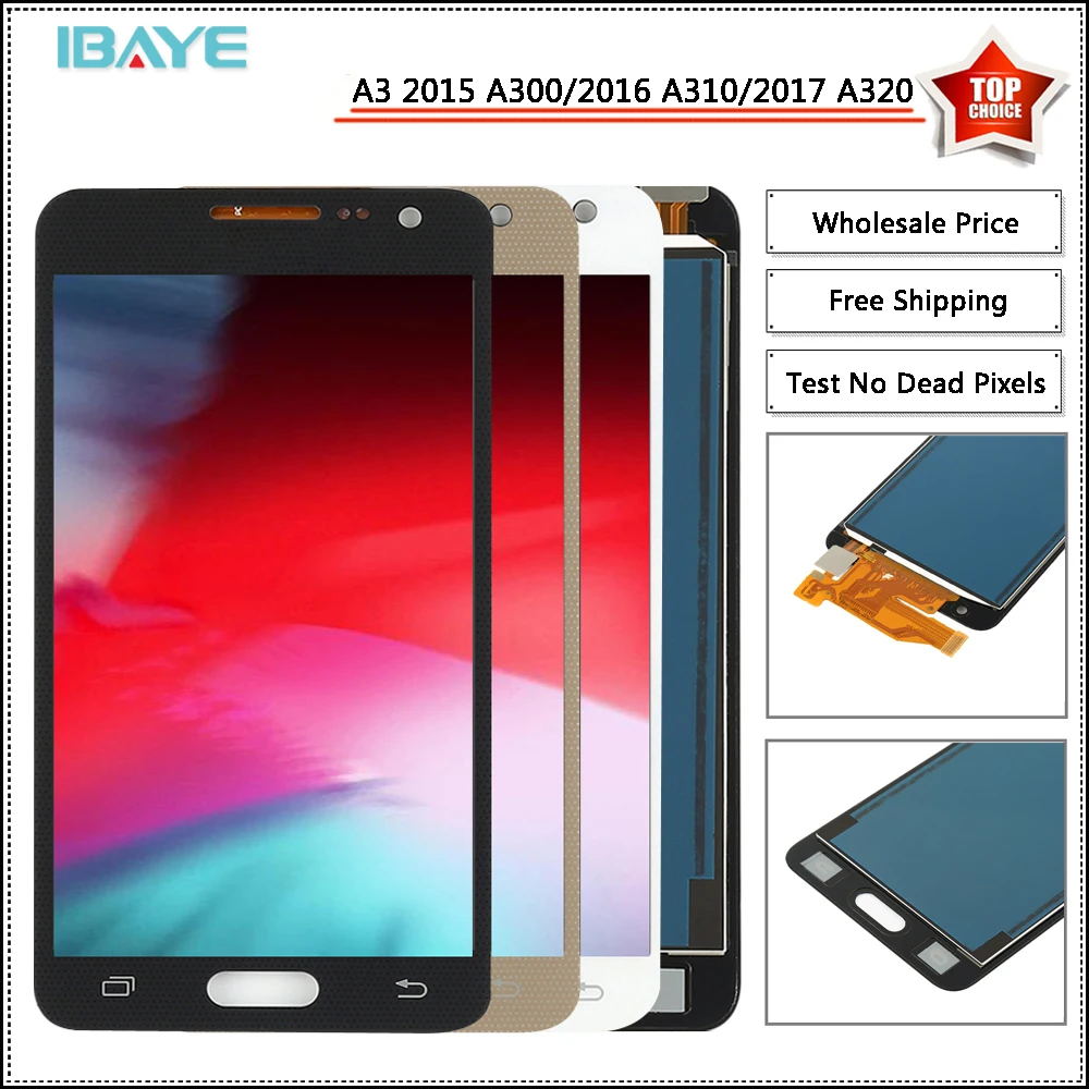 

100% Tested For Samsung Galaxy A3 2016 A310 A310F A310H A310 LCD Display Touch Screen Digitizer Assembly With brightness control