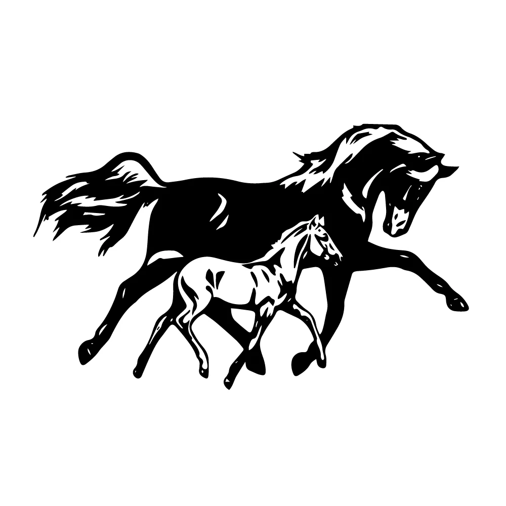 

DAWASARU Beauty Horse Auto Stickers on The Car Vinyl Decal for Rearview Mirror Car Head Engine Cover Windows Decoration 12*19CM