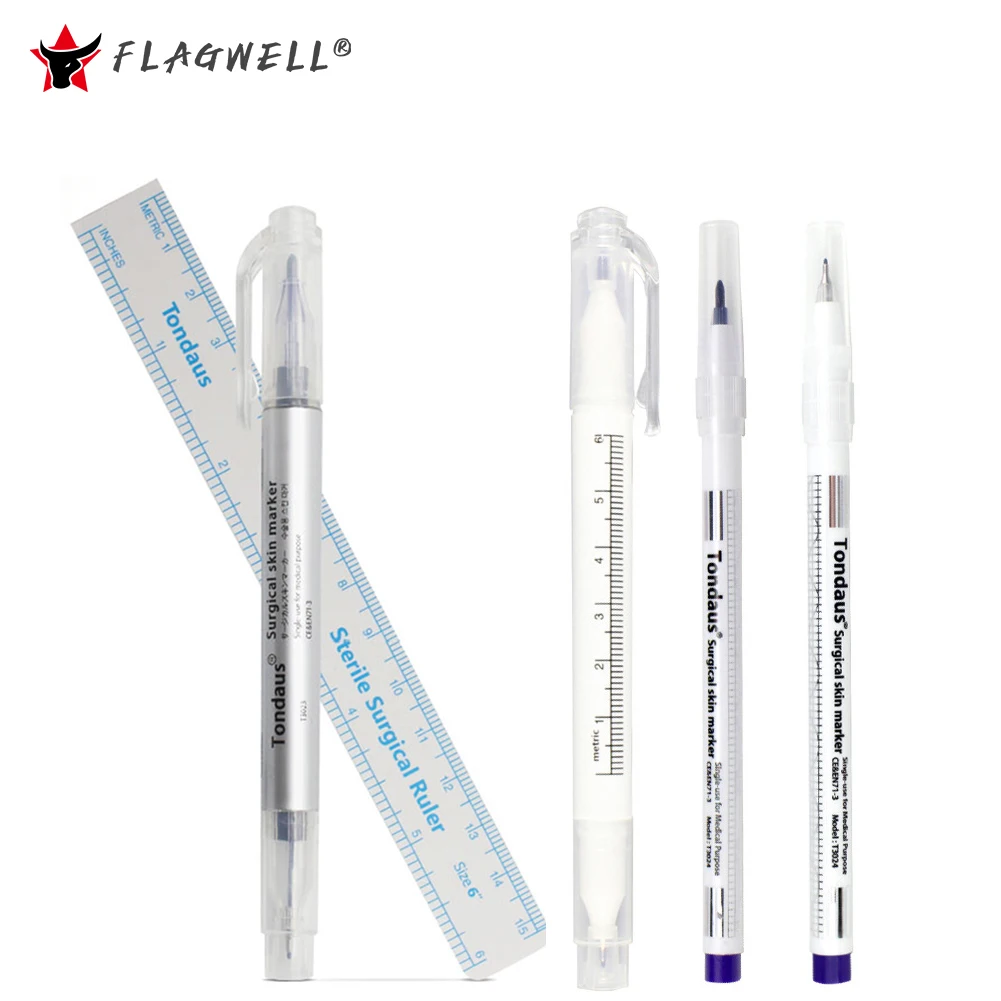 5 Sets Surgical Waterproof Skin Marker Pen Ruler Eyebrow Tattoo Marker Tools Permanent Microblading Measure Positioning Supplies disposable microblading eyebrow ruler sticker permanent makeup accessories supplies eyebrow stencil tattoo measure shaping tools