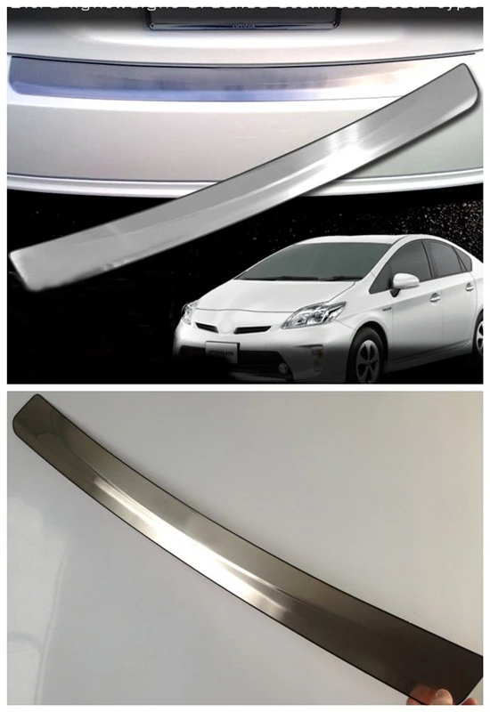 Задняя накладка для багажника, бампера, ступенчатая Накладка для Toyota Prius 30 XW30 ZVW30 автомобильный бампер-порог Накладка аксессуар - Цвет: no light  1pcs
