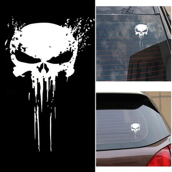 

1/2Pcs Skull Head Totem Auto Sticker Car Body Racing Side Door Long Stripe Stickers Auto Vinyl Decal Skull Totems Car Decal