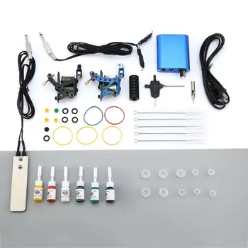 

Tattoo Complete Beginner Tattoo Kit 2 Pro Machine Guns 6 Colors Inks Power Supply Needle Grips Tips Tatto Equipment Accessories