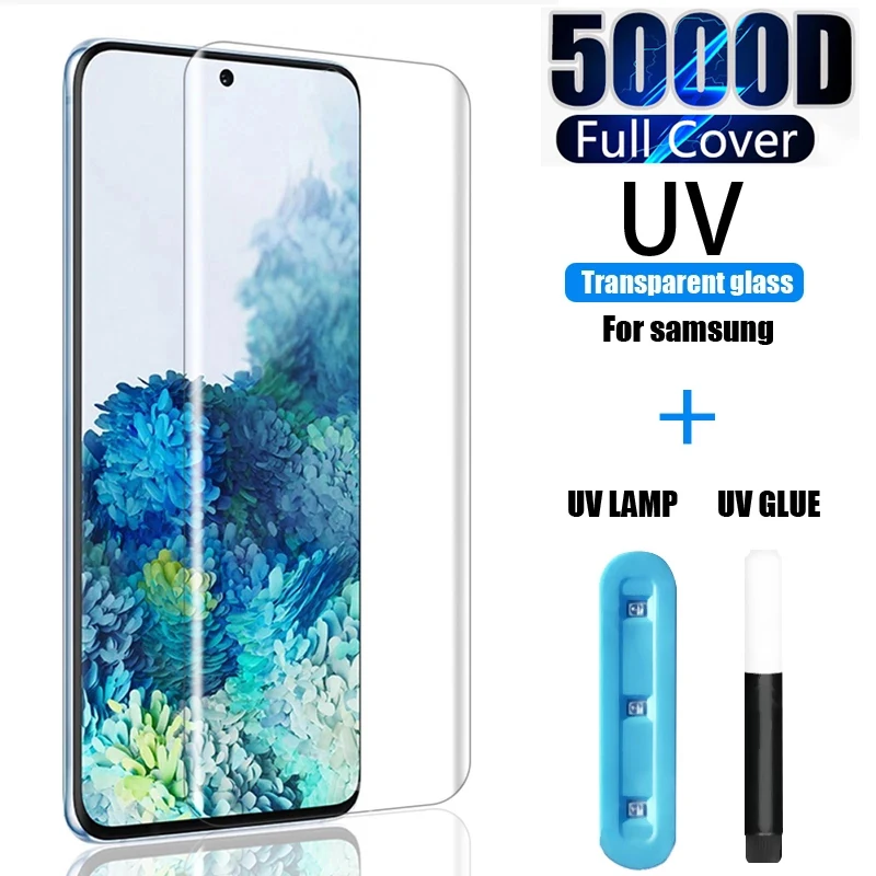Закаленное стекло для Samsung Galaxy S10 Plus S9 S8 защита экрана S20 S21 S10e 5G S 9 8 10 e Note 20 Ultra UV |