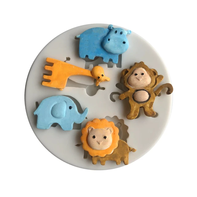  For Creative Giraffe Elephant Fondant Cake Silicone Mold Pastry  Chocolate Mould Candy Ice Cube Mold DIY Baking Tool Baking Molds Silicone  Shapes : Home & Kitchen