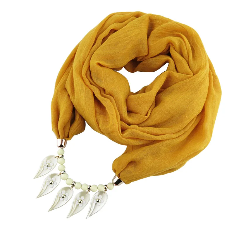 HONGHUACI декоративное ювелирное ожерелье Вуаль шарф Бусы Кулон Голова шарфы женский платок Femme хиджаб - Цвет: 6