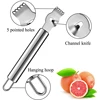 Stainless Steel Lemon Zester Grater With Channel Knife And Hanging Loop Kitchen Gadgets Orange Citrus Fruit Grater Peeling Knife 4