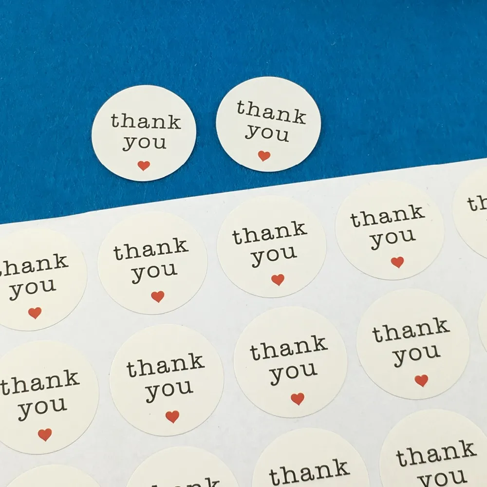 

60pcs 3cm white Thank You Seal Sticker Handmade Cake Packaging Sealing Label Kraft Sticker Baking DIY Gift Stickers