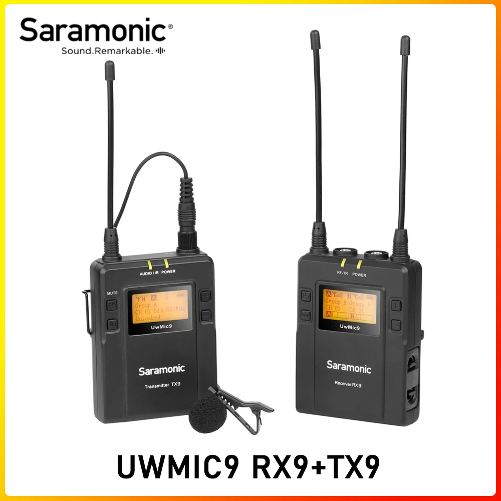 bluetooth microphone Saramonic UWMIC9 Broadcast UHF Wireless Microphone System Receivers and XLR Transmitter for Camera Camcorder smart phone gaming mic Microphones