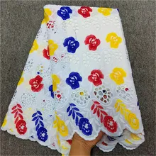 Швейцарская вуаль кружева в швейцарском стиле высокого качества tissu Африканский хлопок сухое кружево последняя ткань из Дубая нигерийское кружево для женщин 5 ярдов