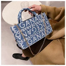 Women Denim Leather Handbags Bags for 2021 Luxury Designers Girls Female Shoppers Fashion Letters Purses Joker Crossbody Wallets
