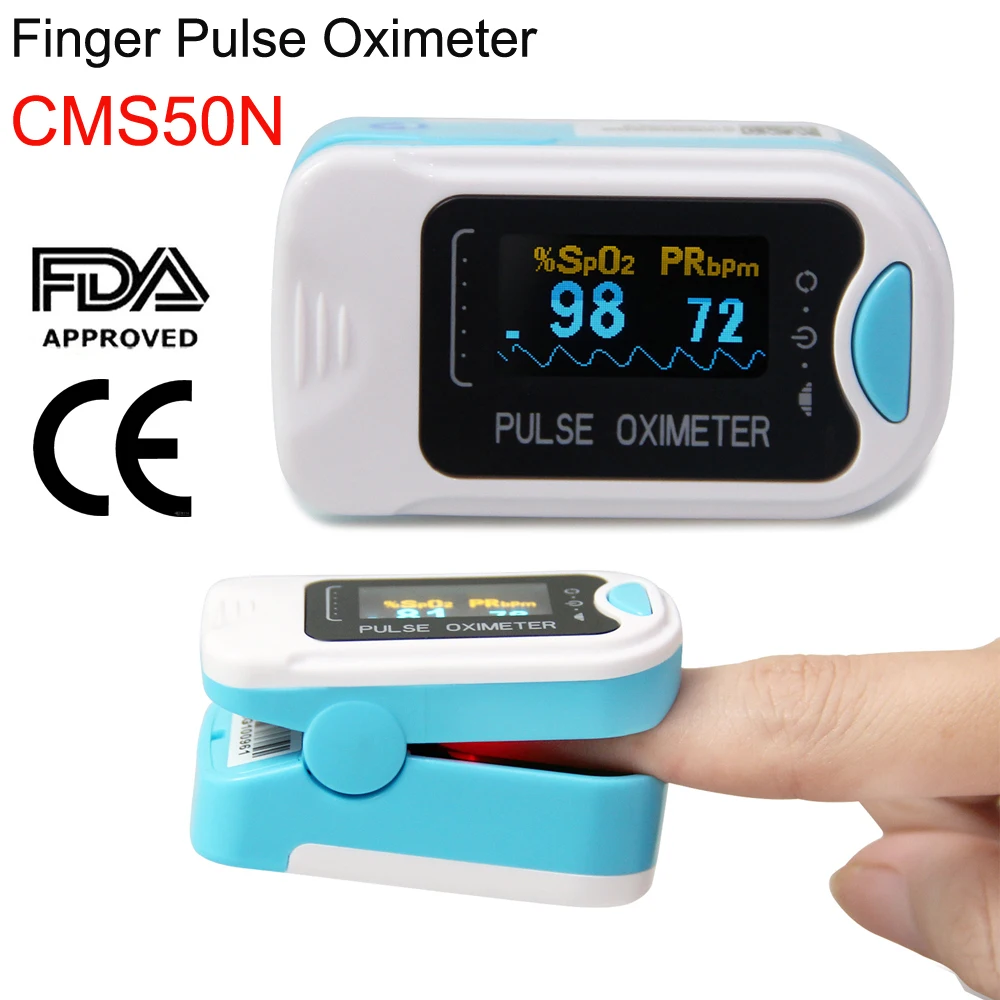 CMS50N Finger Tip Pulse Oximeter Portable Blood Oxygen meter SpO2 Saturation Pulse Rate Heart Rate HR PR Health Monitor CE,FDA