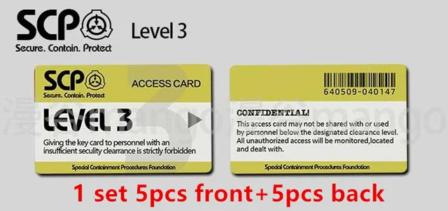 Наклейки для карт SCP специальные процедуры удержания основы Логотип Косплей карта доступа класса - Цвет: Коричневый