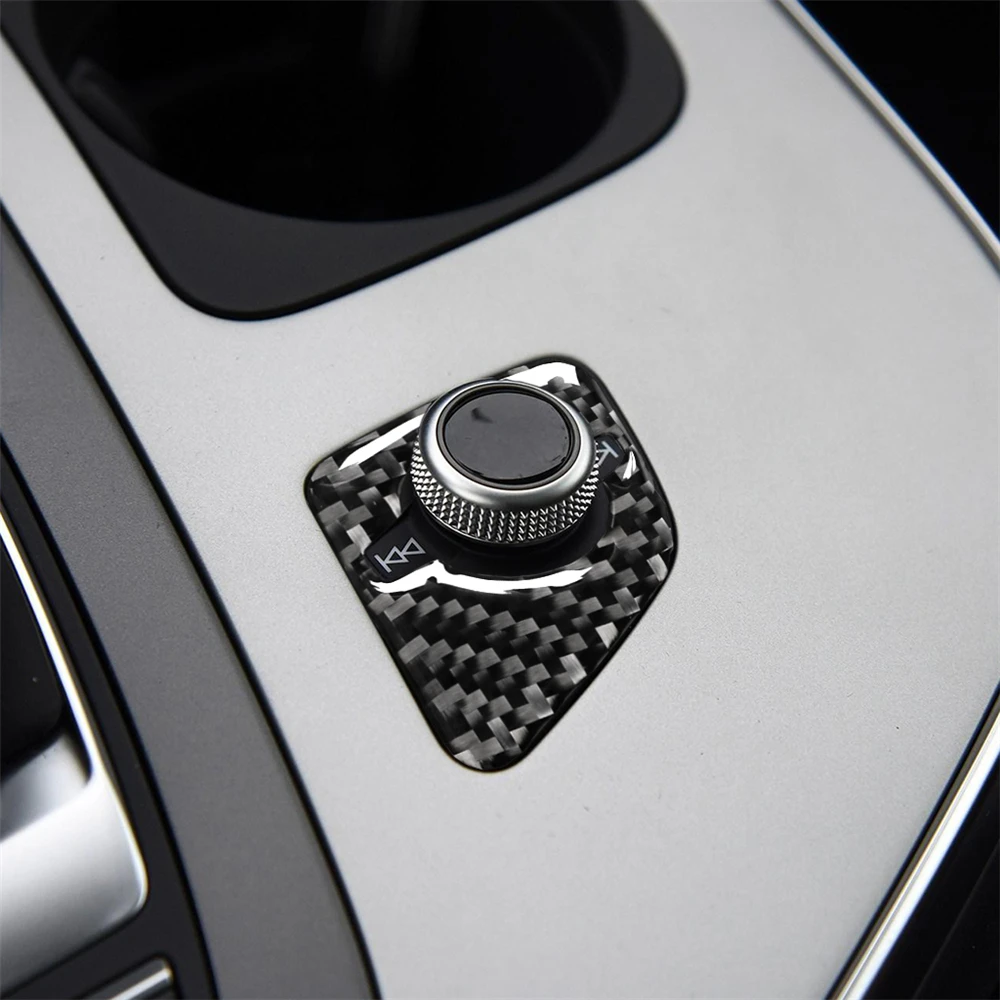 

Carbon Fiber Interior Decoration Sound Switch Button Frame Cover Trim Stickers for AUDI Q7 SQ7 4M 2016-2019 Decals Assessoires
