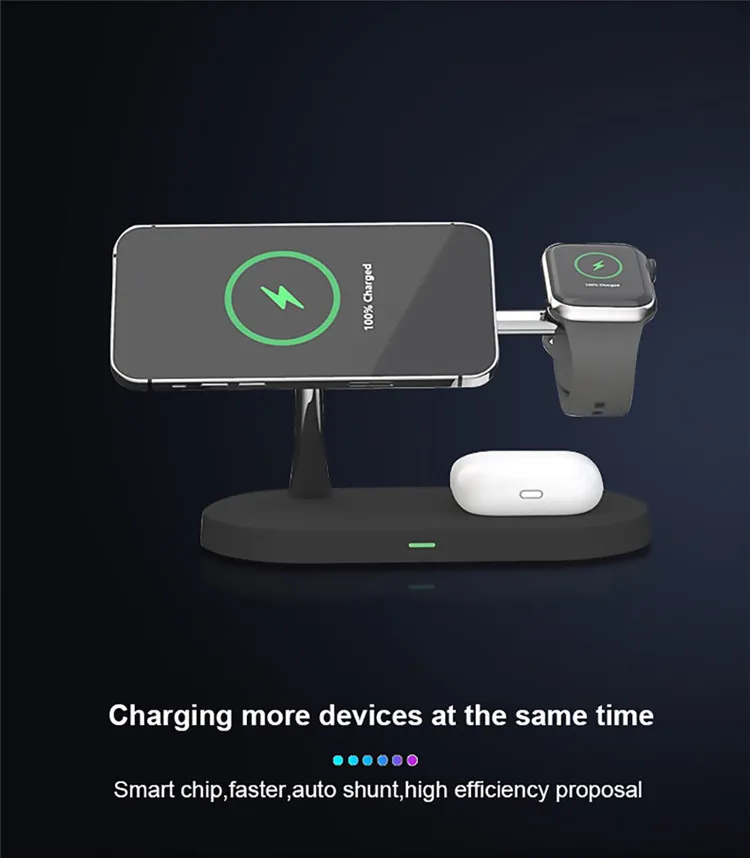 3 in 1 Wireless Chargers 15W Fast Charging Station for Magsafe